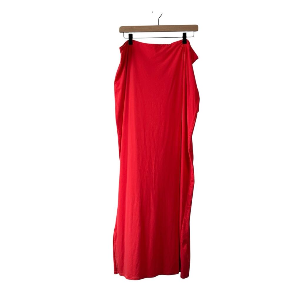 Skims Fits Everybody Skirt 4x Poppy Bright Red Orange Coral Stretch Maxi‎